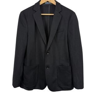 PJ Paul Jones Mens Knit Stretch Washable Suit Jacket Solid Black Blazer sz M